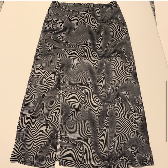 Rare UNIF Cid Optical Illusion Crop Top Maxi Skirt Set M/L - Picture 6 of 8